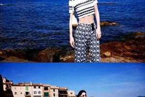 金晨海边写真大片：针织露腰上衣尽显曼妙身材